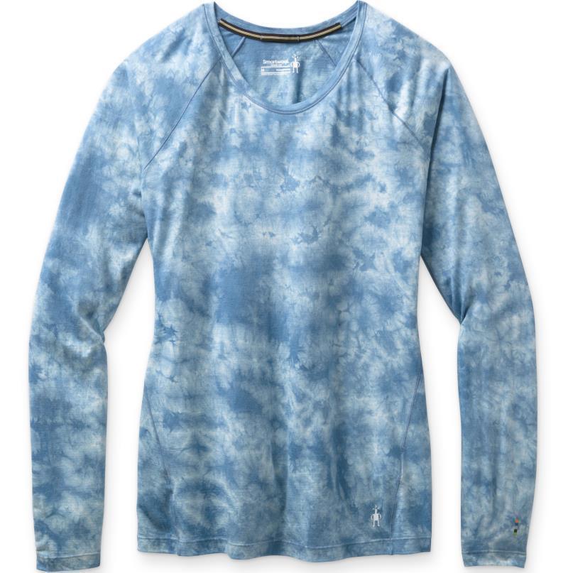 Classic All-Season (150) Merino Base Layer LS - Womens - Cloudy Blue Marble Wash 1