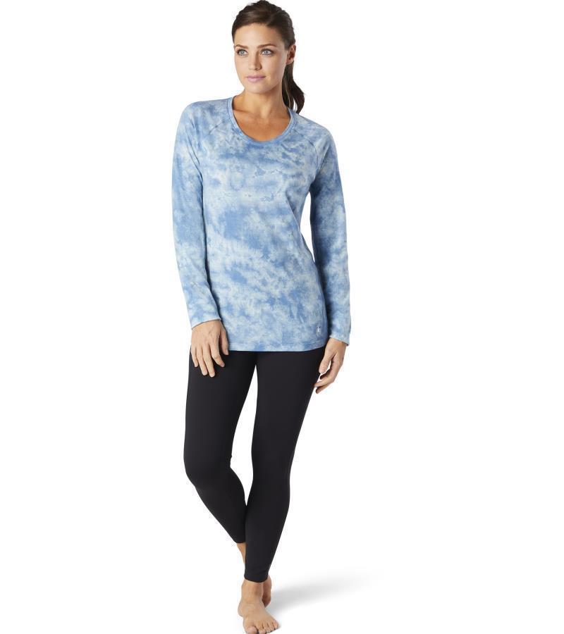 Classic All-Season (150) Merino Base Layer LS - Womens - Cloudy Blue Marble Wash 2