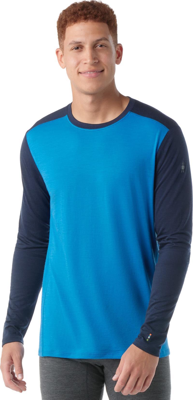 Classic All-Season Merino 155 Base Layer Crew - Mens - Laguna Blue / Deep Navy 1