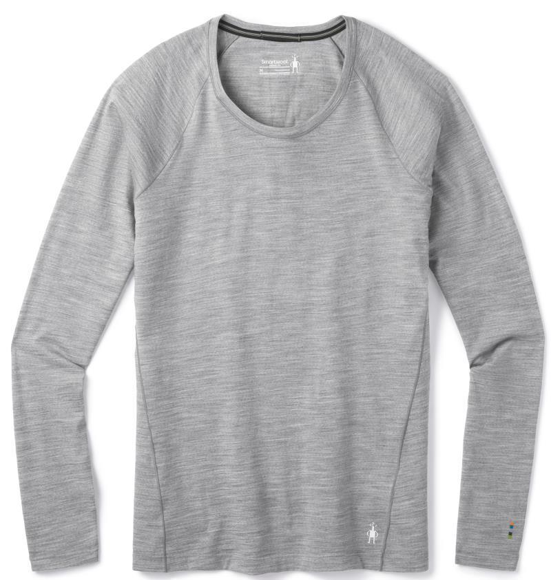 Classic All-Season Merino 155 Base Layer Crew - Womens - Light Gray Heather 1