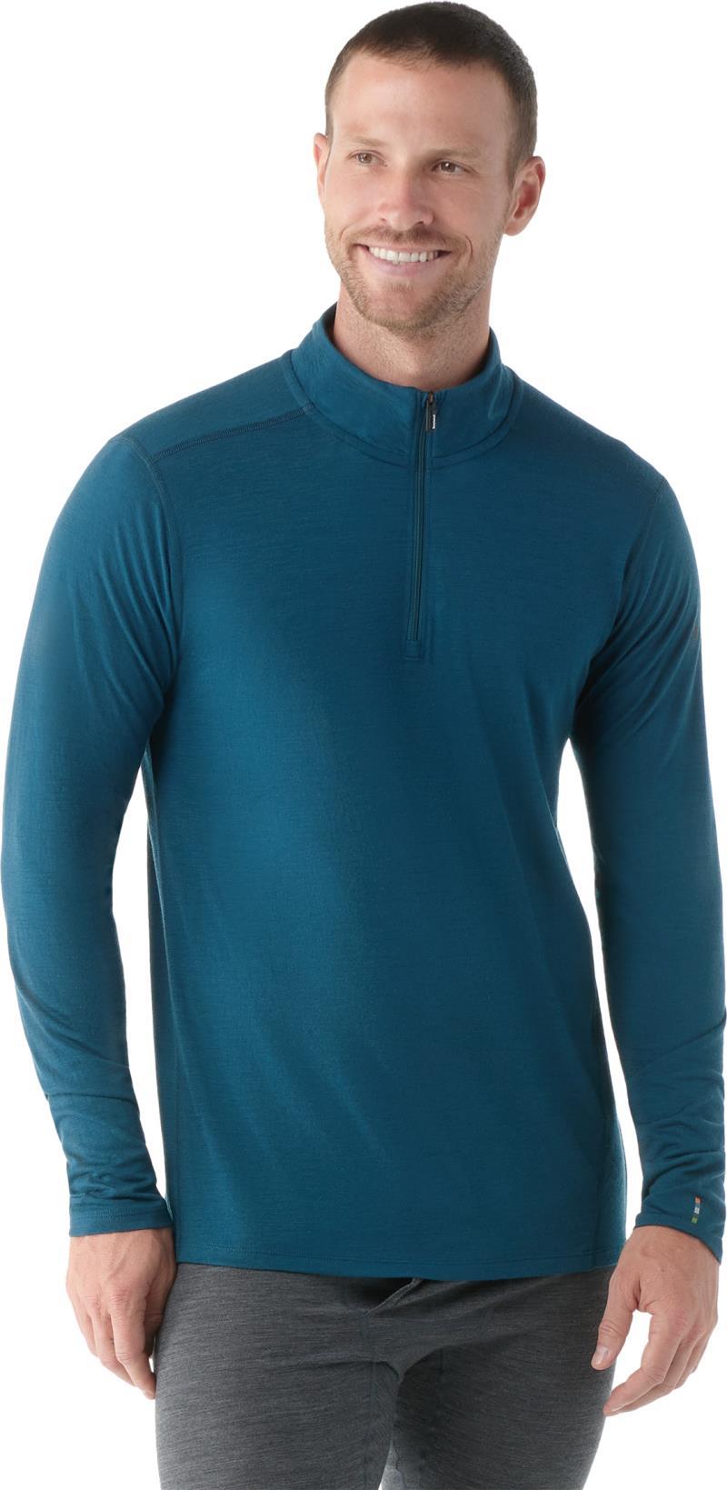 Classic All-Season Merino Base Layer 1/4 Zip - Mens - Twilight Blue 1