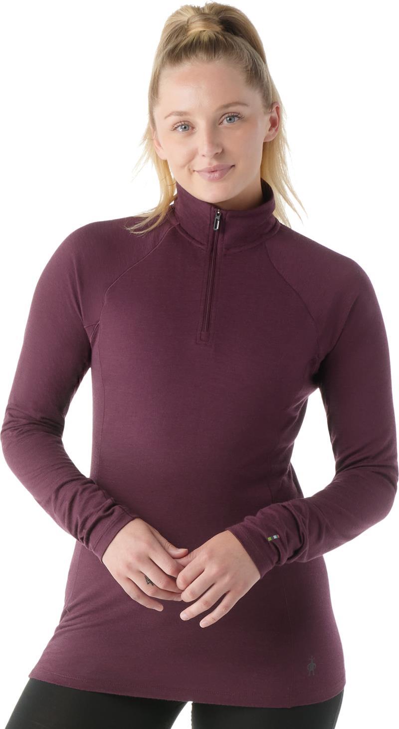Classic All-Season Merino Base Layer 1/4 Zip - Womens - Eggplant 1