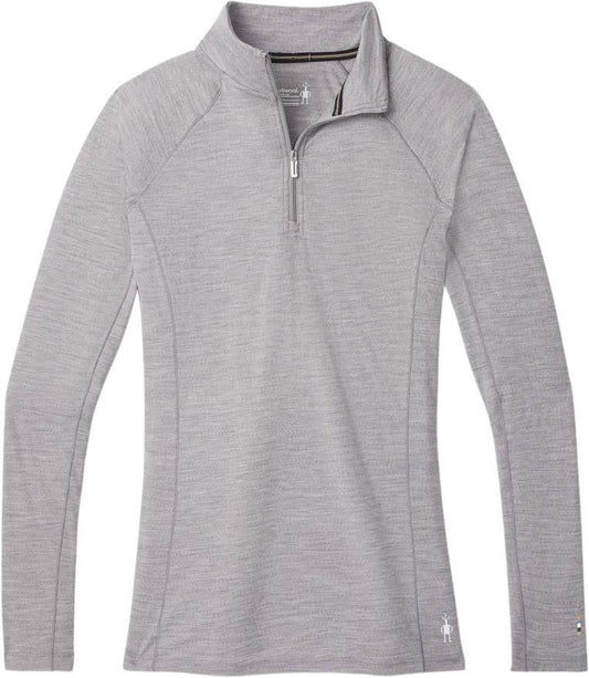 Classic All-Season Merino Base Layer 1/4 Zip - Womens - Light Gray Heather 1