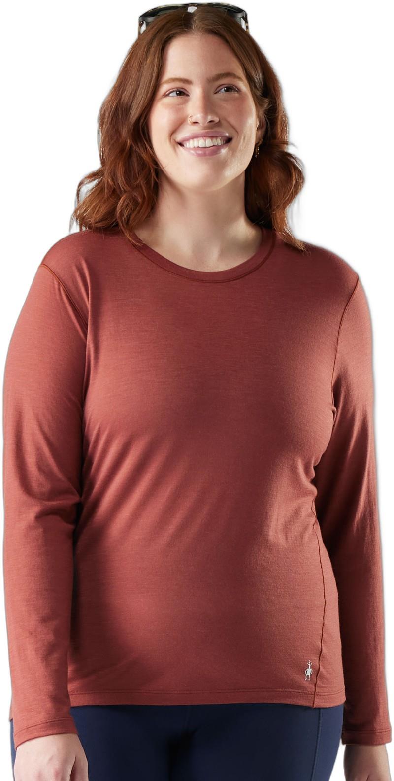 Classic All-Season Merino Base Layer Crew LS Plus - Womens - burnt sienna 1
