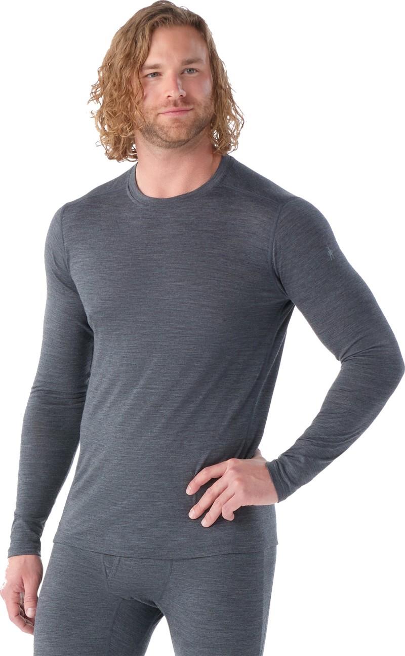 Classic All-Season Merino Base Layer Crew LS - Mens - iron heather 1