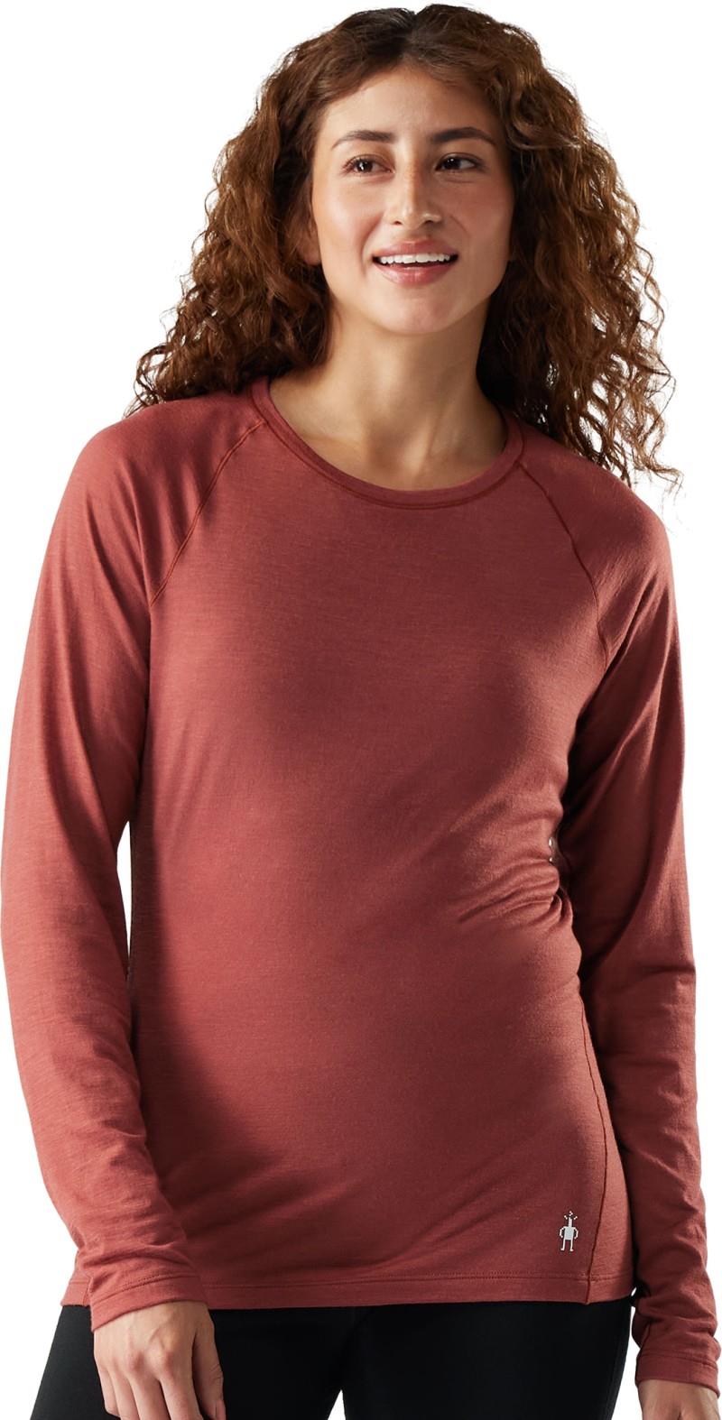 Classic All-Season Merino Base Layer Crew - Womens - burnt sienna 1