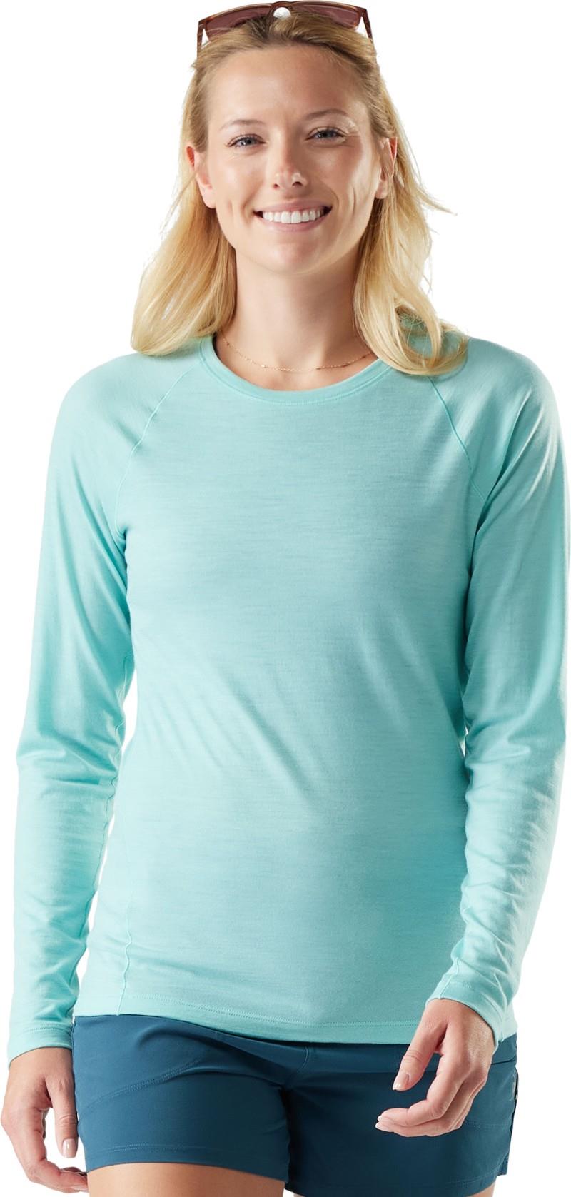 Classic All-Season Merino Base Layer Crew - Womens - pacific blue 1