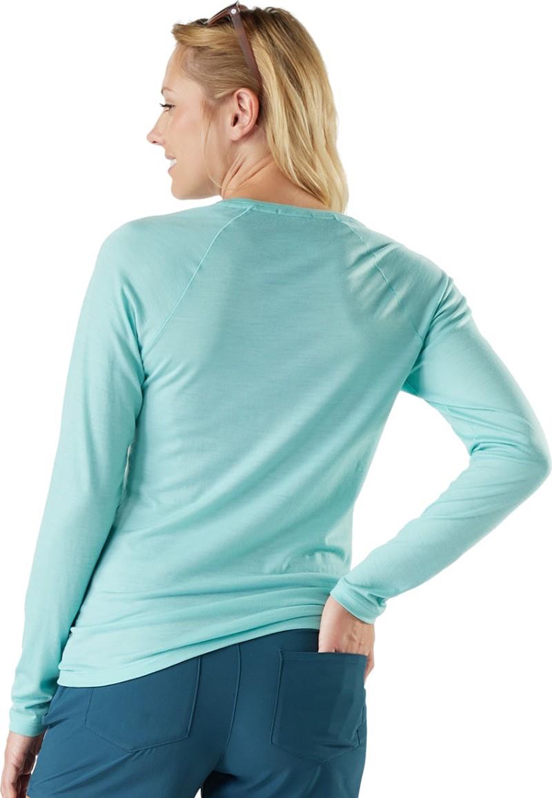 Classic All-Season Merino Base Layer Crew - Womens - pacific blue 1