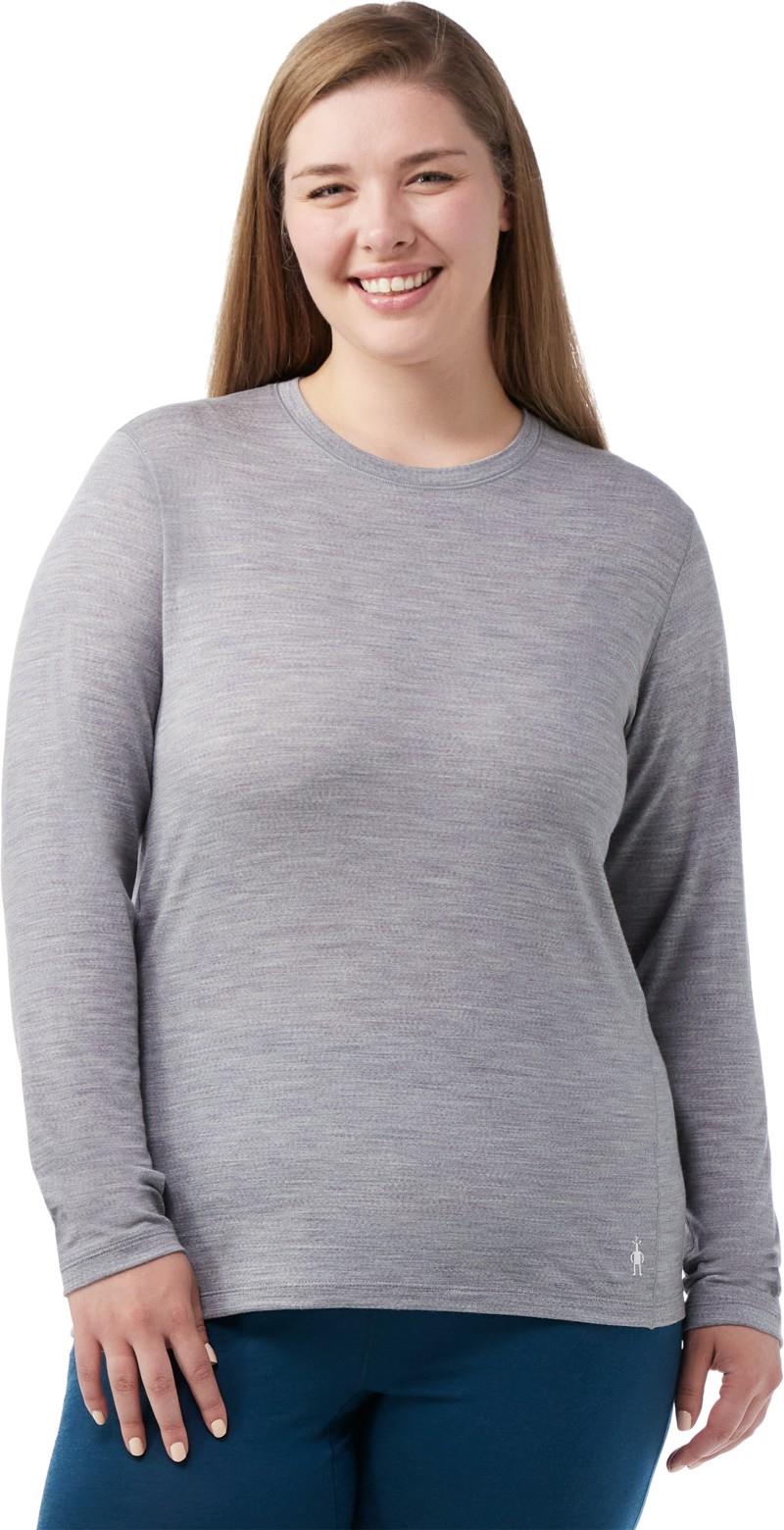 Classic All-Season Merino Base Layer LS Plus - Womens - light gray heather 1