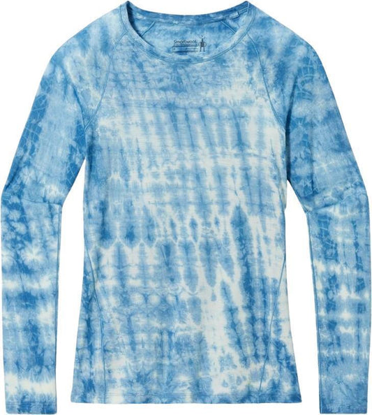 Classic All-Season Merino Plant-Based Dye Base Layer LS - Womens - light indigo tie dye 1