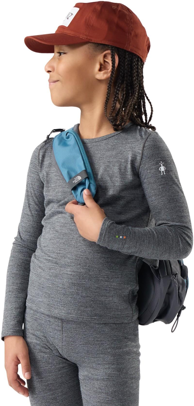 Classic Merino Blend Base Layer Crew - Kids - charcoal heather 1