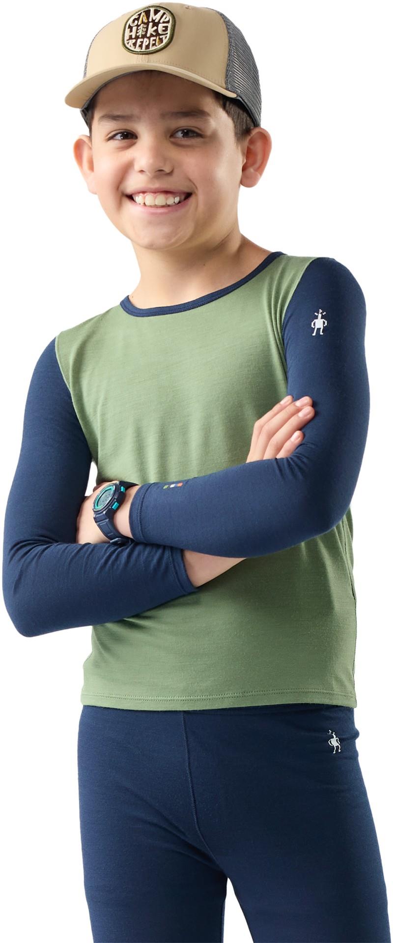 Classic Merino Blend Base Layer Crew - Kids - green tea 1