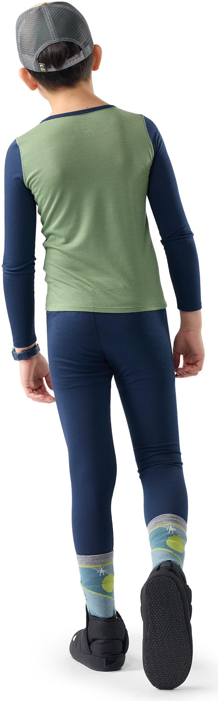Classic Merino Blend Base Layer Crew - Kids - green tea 1
