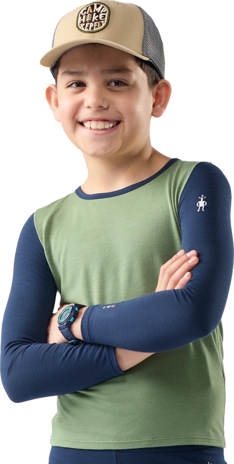 Classic Merino Blend Base Layer Crew - Kids - green tea 1
