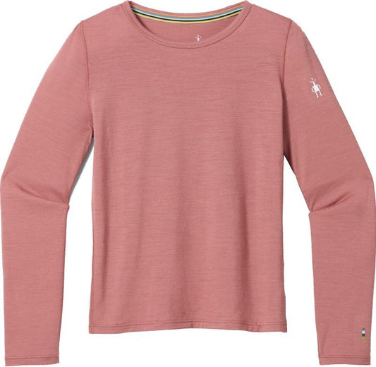 Classic Merino Blend Base Layer Crew - Kids - rosewood 1