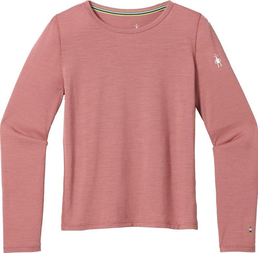 Classic Merino Blend Base Layer Crew - Kids - rosewood 1