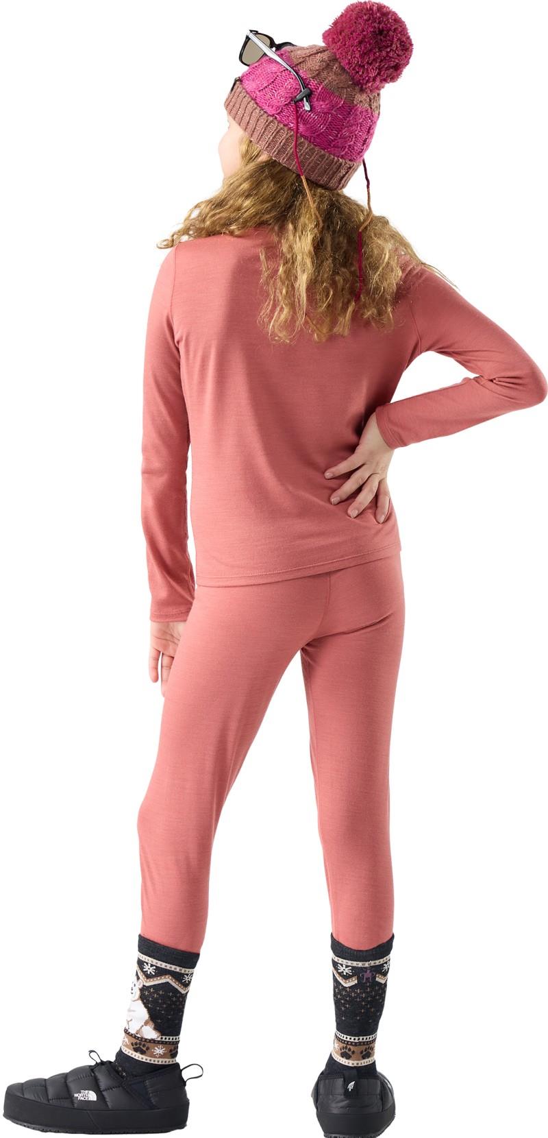 Classic Merino Blend Base Layer Crew - Kids - rosewood 1