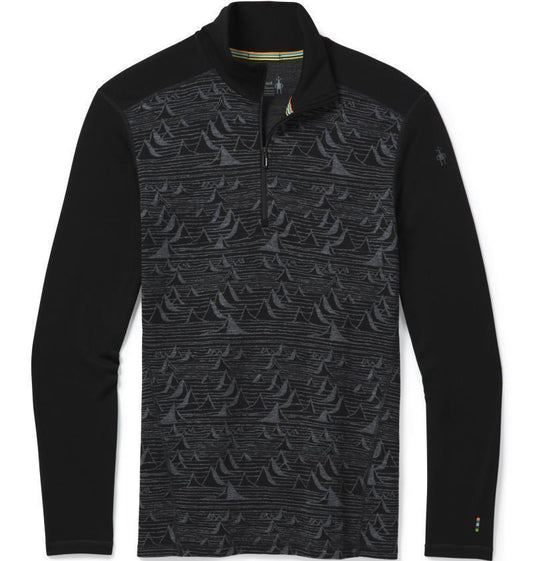 Classic Thermal (250) Merino Base Layer Pattern 1/4 Zip - Mens - black bryan iguchi mountains 1