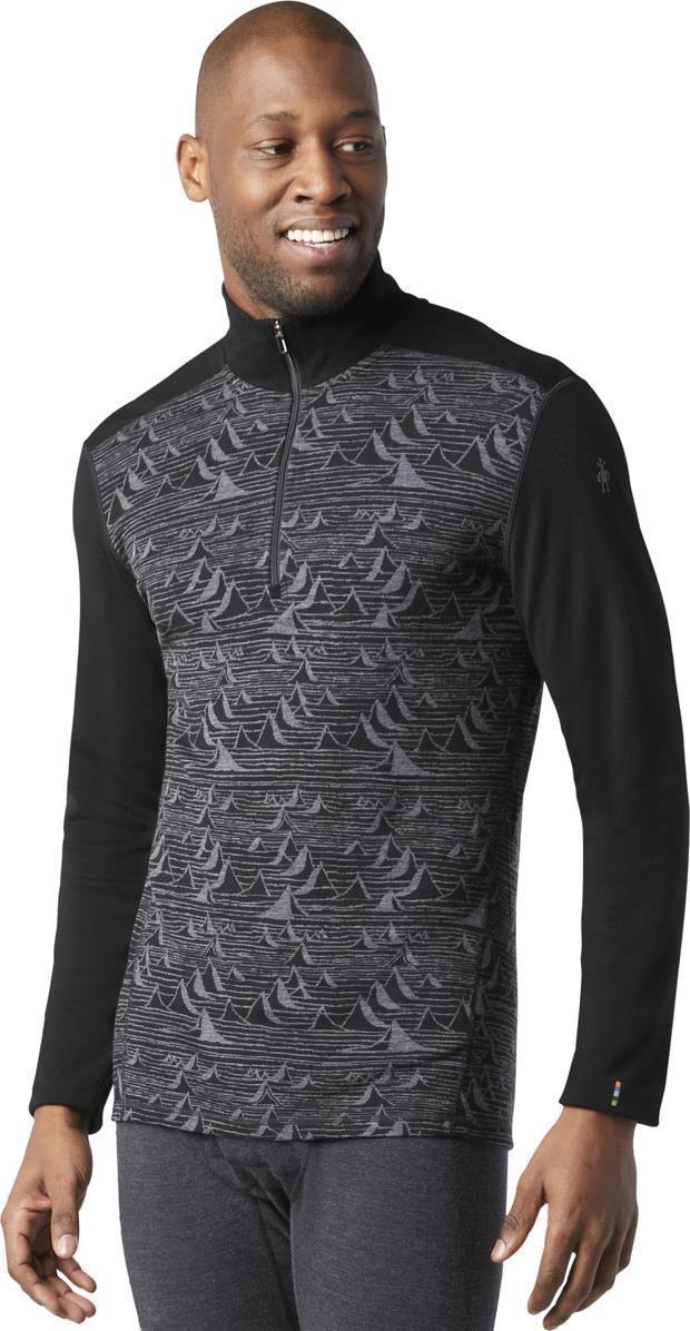 Classic Thermal (250) Merino Base Layer Pattern 1/4 Zip - Mens - black bryan iguchi mountains 1