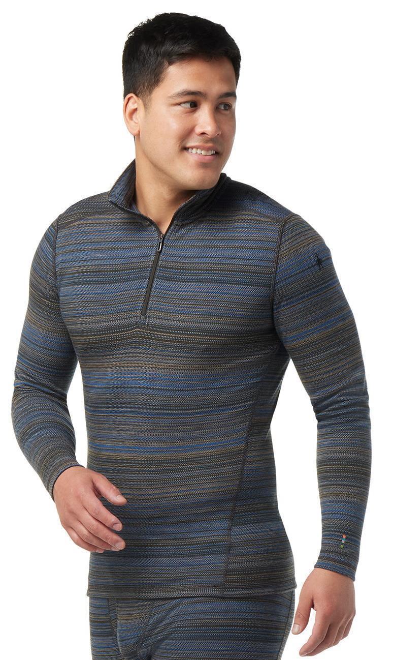 Classic Thermal (250) Merino Base Layer Pattern 1/4 Zip - Mens - laguna blue heather color shift 1