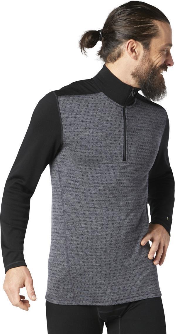 Classic Thermal (250) Merino Base Layer Pattern 1/4 Zip - Mens - medium gray tick stitch 1