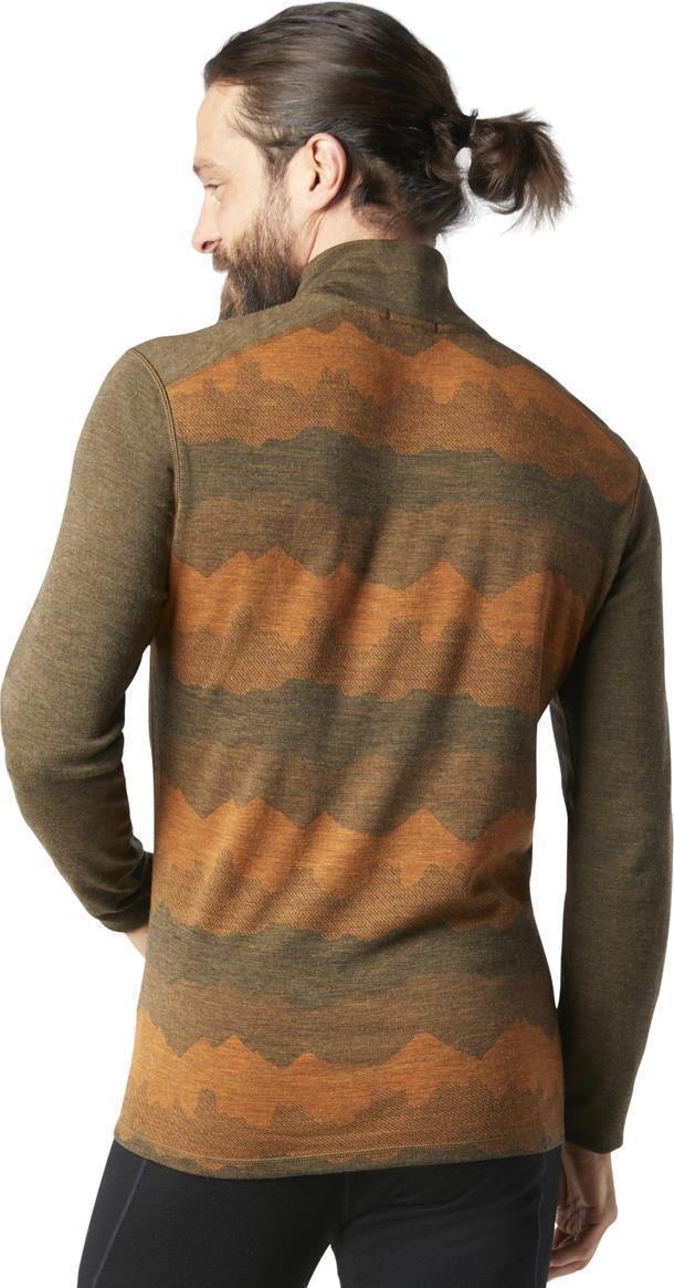 Classic Thermal (250) Merino Base Layer Pattern 1/4 Zip - Mens - military olive mountain scape 1