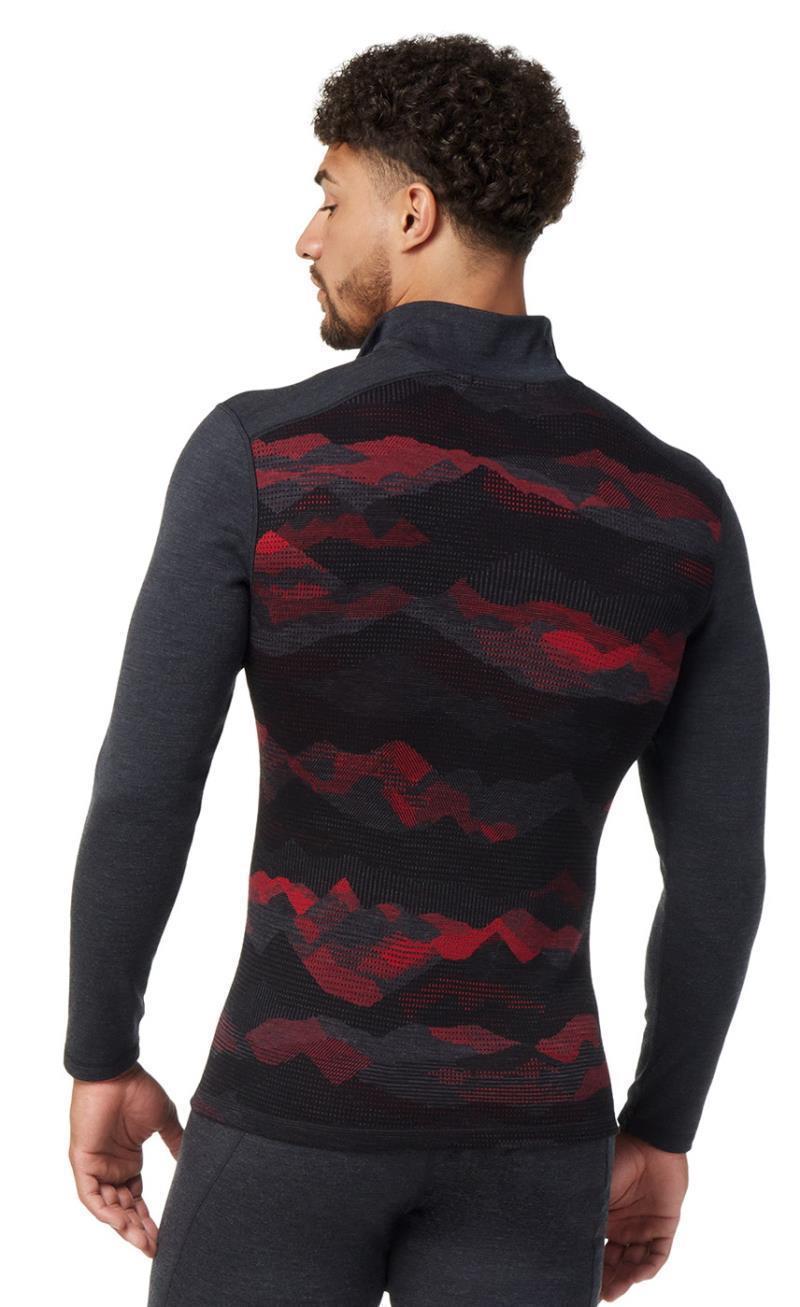 Classic Thermal (250) Merino Base Layer Pattern 1/4 Zip - Mens - rhythmic red mountain scape 1