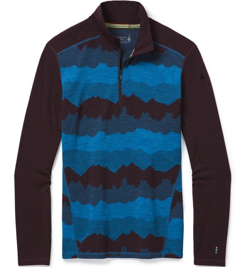 Classic Thermal (250) Merino Base Layer Pattern 1/4 Zip - Mens - woodsmoke mountain scape 1