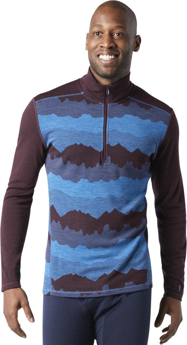 Classic Thermal (250) Merino Base Layer Pattern 1/4 Zip - Mens - woodsmoke mountain scape 1