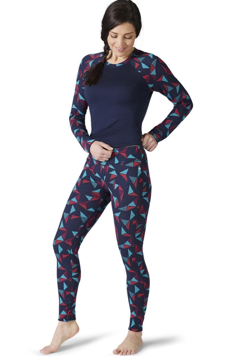 Classic Thermal (250) Merino Base Layer Pattern Bottoms - Womens - Deep Navy Pinwheel 2