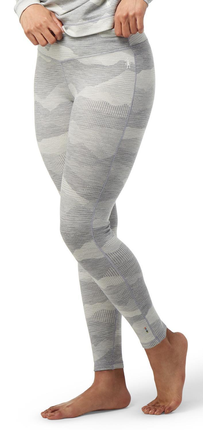 Classic Thermal (250) Merino Base Layer Pattern Bottoms - Womens - Light Gray Mountain Scape 2