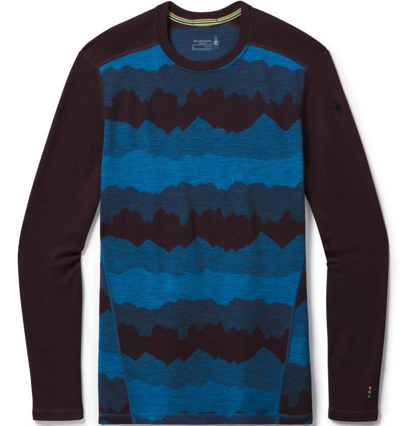 Classic Thermal (250) Merino Base Layer Pattern Crew - Mens - woodsmoke mountain scape 1