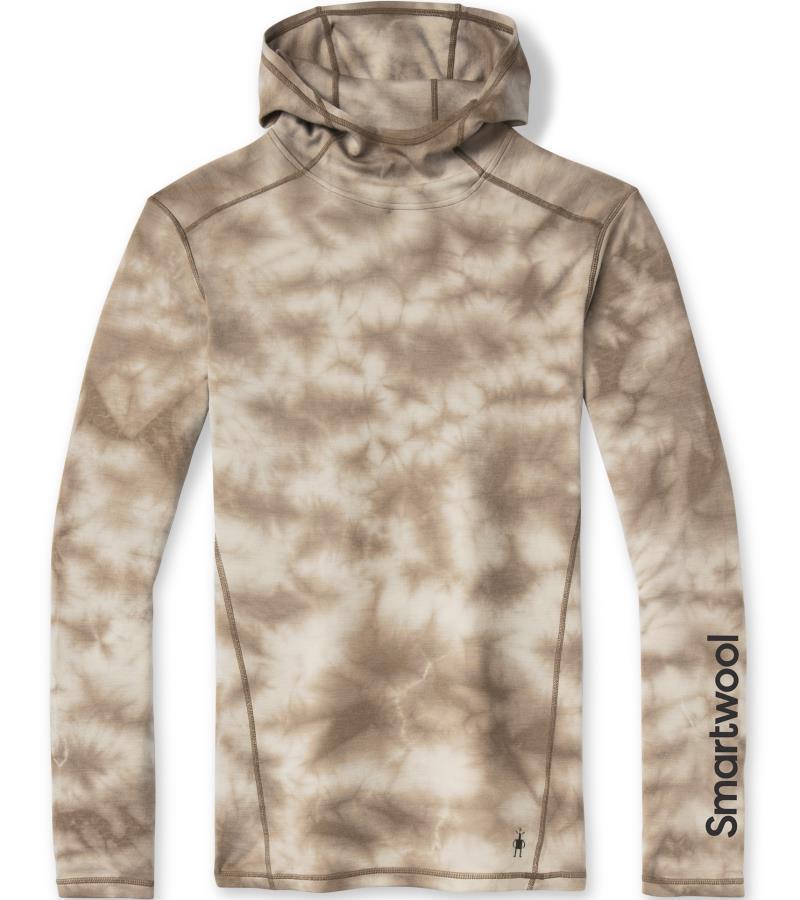 Classic Thermal (250) Plant-Based Dye Merino Base Layer Logo Hoodie - Mens - Flint Marble Wash 1