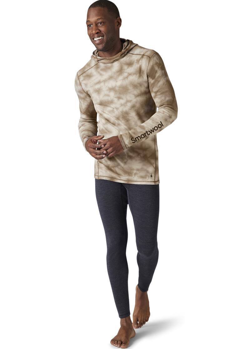 Classic Thermal (250) Plant-Based Dye Merino Base Layer Logo Hoodie - Mens - Flint Marble Wash 2