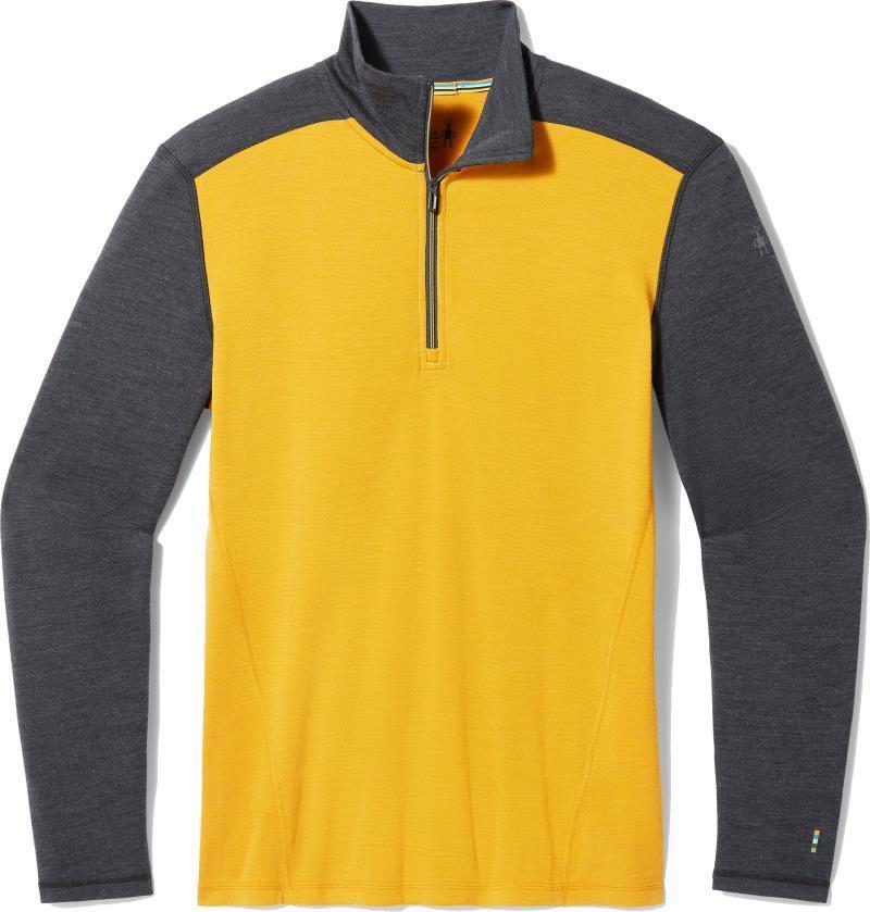 Classic Thermal Merino (250) Base Layer 1/4 Zip - Mens - Charcoal / Honey Gold 1