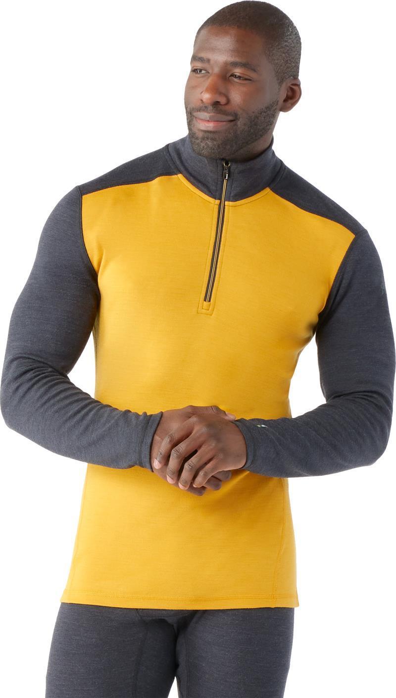 Classic Thermal Merino (250) Base Layer 1/4 Zip - Mens - Charcoal / Honey Gold 2