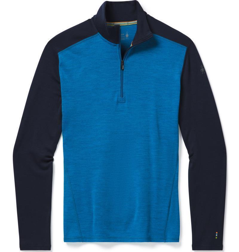 Classic Thermal Merino (250) Base Layer 1/4 Zip - Mens - Neptune Blue Heather / Deep Navy 1