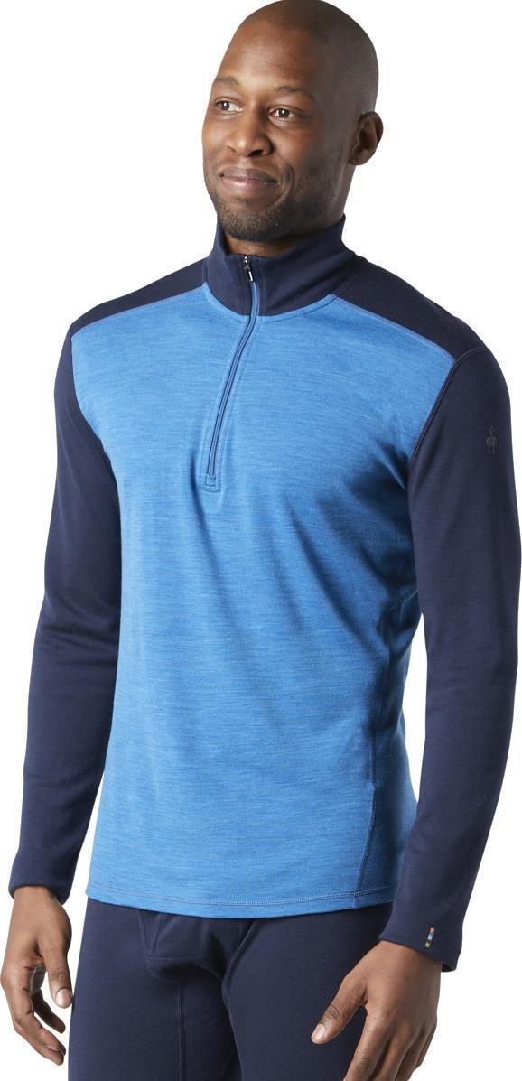 Classic Thermal Merino (250) Base Layer 1/4 Zip - Mens - Neptune Blue Heather / Deep Navy 2