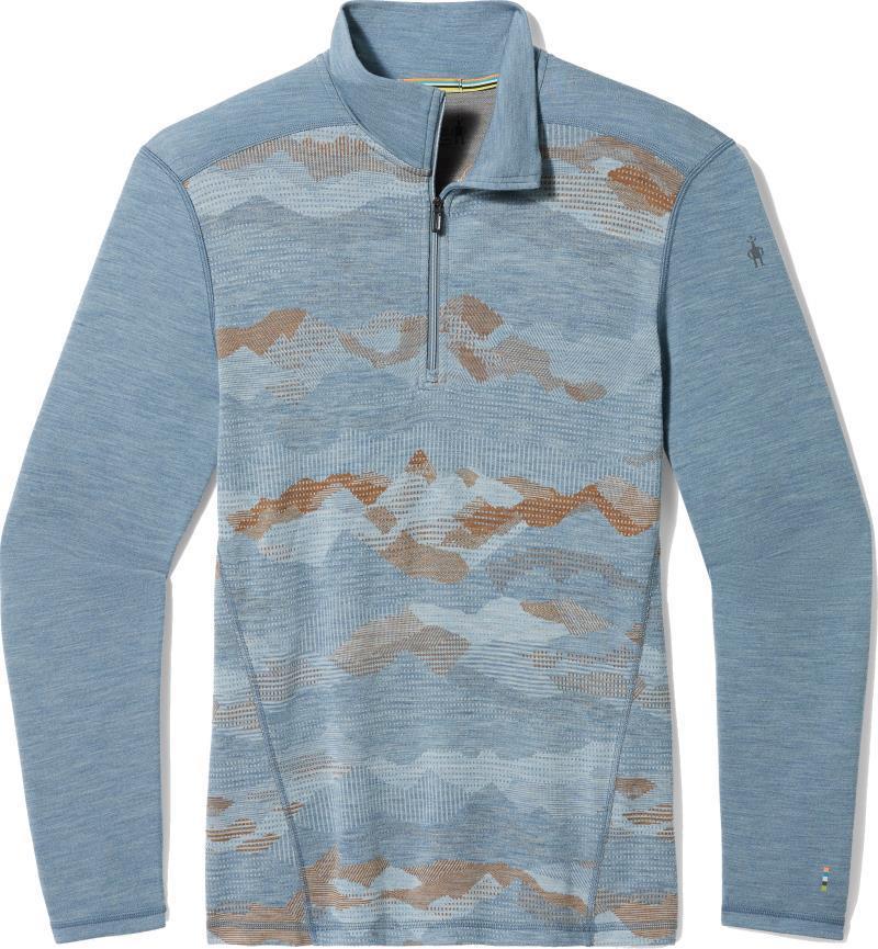 Classic Thermal Merino (250) Base Layer 1/4 Zip - Mens - Pewter Mountain Scape 1