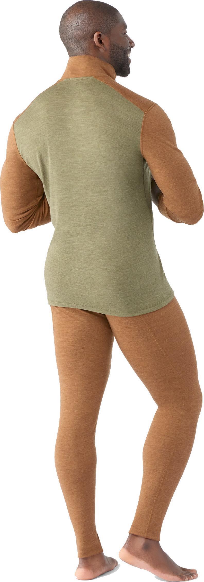 Classic Thermal Merino (250) Base Layer 1/4 Zip - Mens - Winter Moss / Fox Brown 1