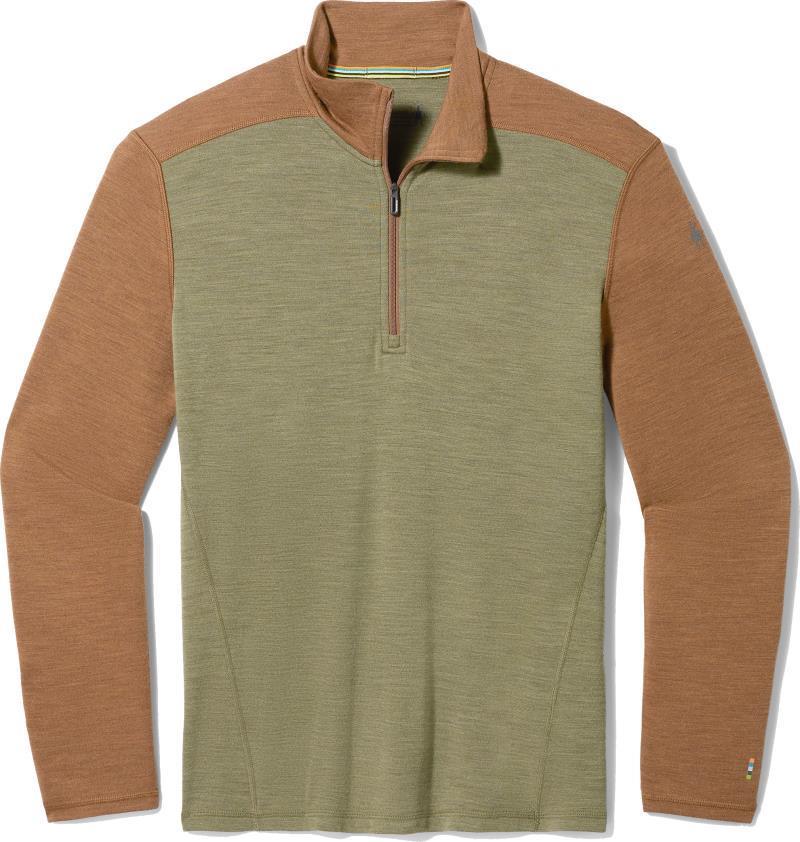 Classic Thermal Merino (250) Base Layer 1/4 Zip - Mens - Winter Moss / Fox Brown 2