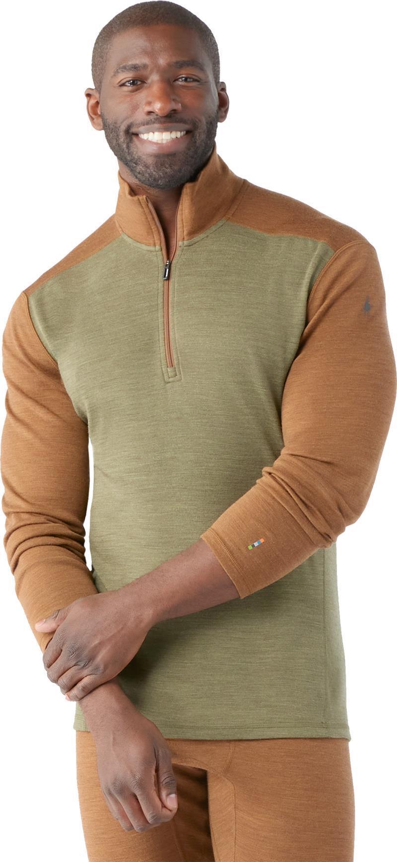 Classic Thermal Merino (250) Base Layer 1/4 Zip - Mens - Winter Moss / Fox Brown 3
