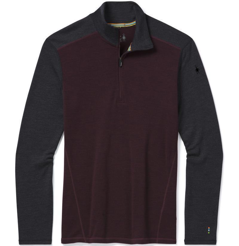 Classic Thermal Merino (250) Base Layer 1/4 Zip - Mens - Woodsmoke Heather / Charcoal Heather 1