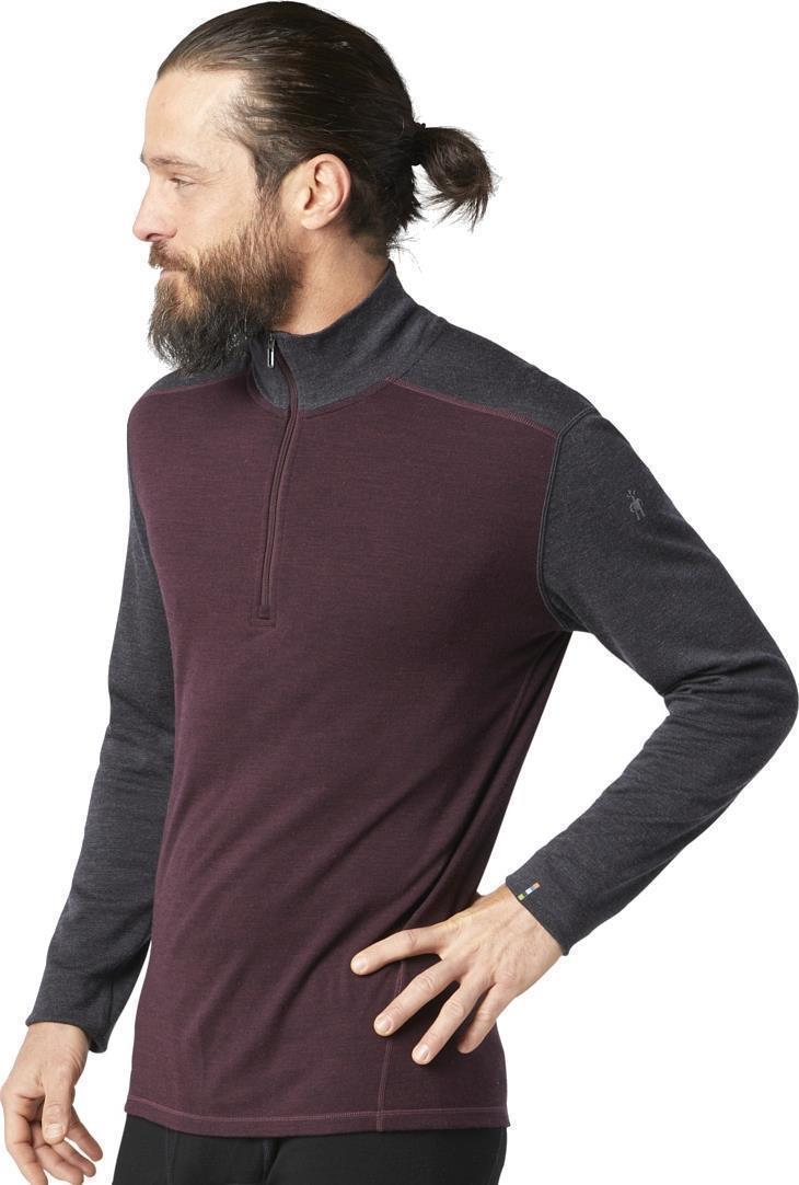 Classic Thermal Merino (250) Base Layer 1/4 Zip - Mens - Woodsmoke Heather / Charcoal Heather 2