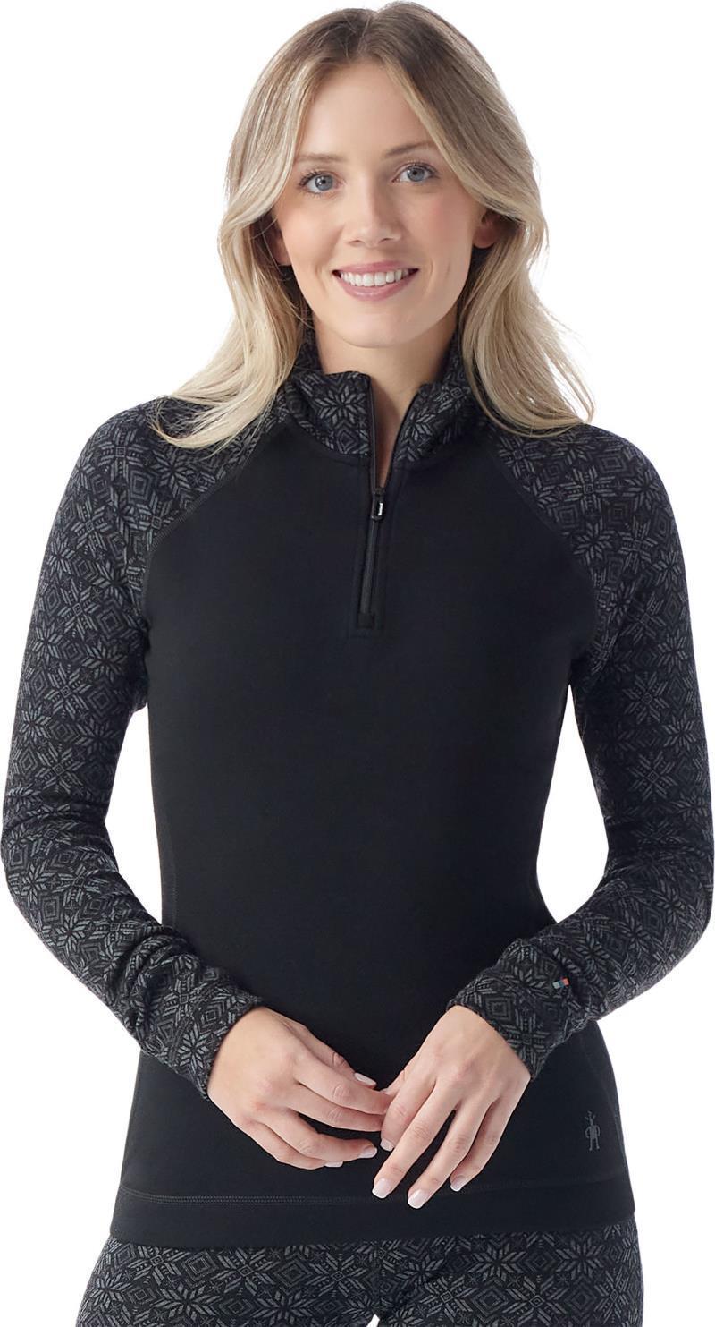 Classic Thermal Merino 250 Base Layer 1/4 Zip - Womens - Black Digi Snow 1