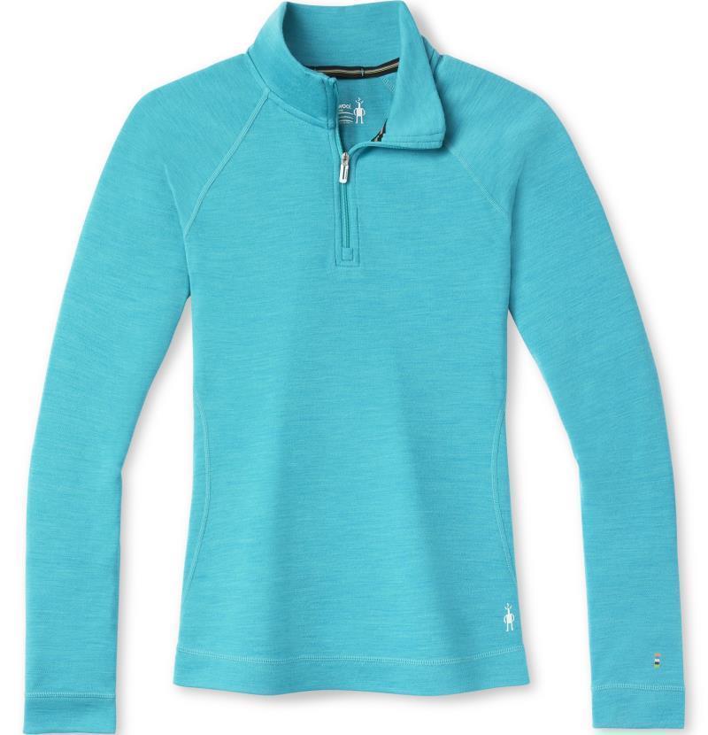 Classic Thermal Merino (250) Base Layer 1/4 Zip - Womens - Capri Blue Heather 1