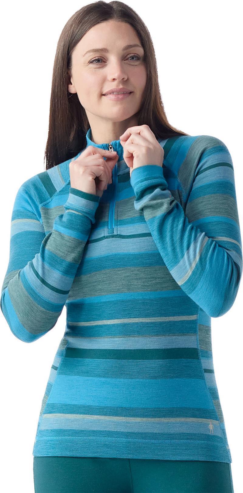 Classic Thermal Merino 250 Base Layer 1/4 Zip - Womens - Pool Blue Joviansphere 1