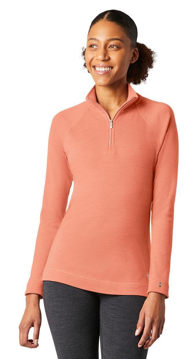 Classic Thermal Merino (250) Base Layer 1/4 Zip - Womens - Sunset Coral Heather 2
