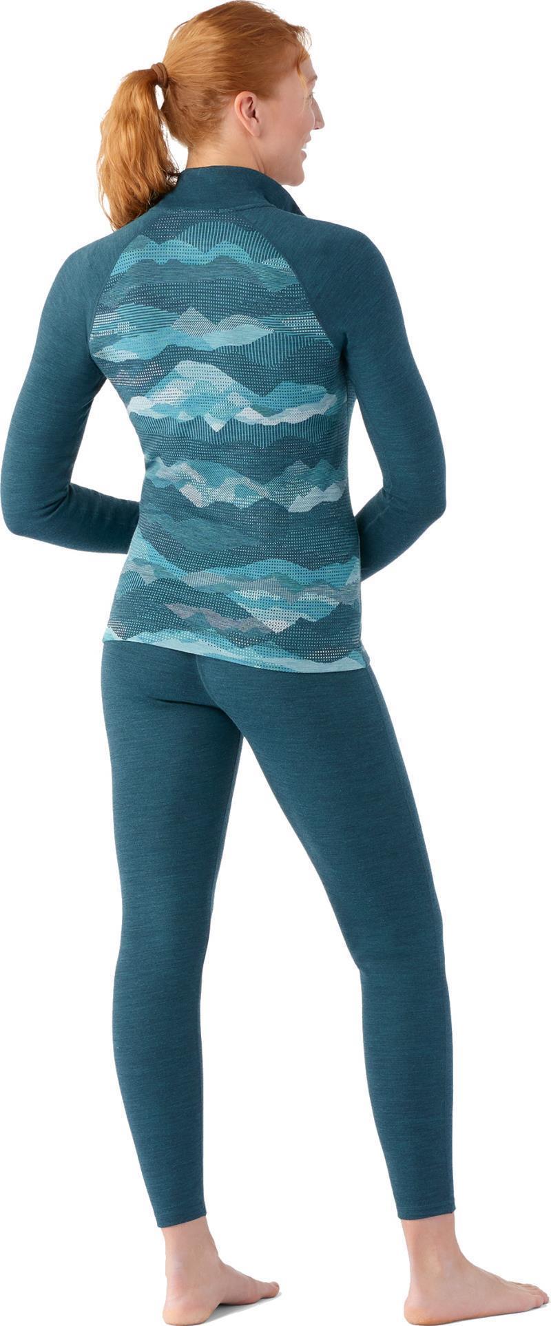 Classic Thermal Merino (250) Base Layer 1/4 Zip - Womens - Twilight Blue Mountain Scape 3