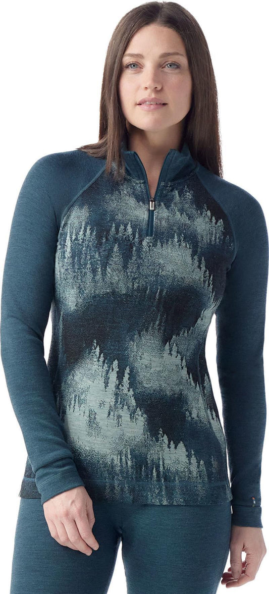 Classic Thermal Merino 250 Base Layer 1/4 Zip - Womens - Twilight Foggy Pines 1